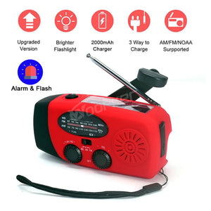 Woopker E04 Upgrade Solar Hand Crank Radio with Emergency Flashlight / Radio solaire a manivelle avec lampe d'urgence