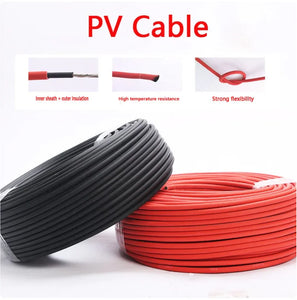 Solar Cable 10mm²/6mm²/4mm²/2.5mm² 8-14AWG, Black/Red, PVC Insulated for PV Panels